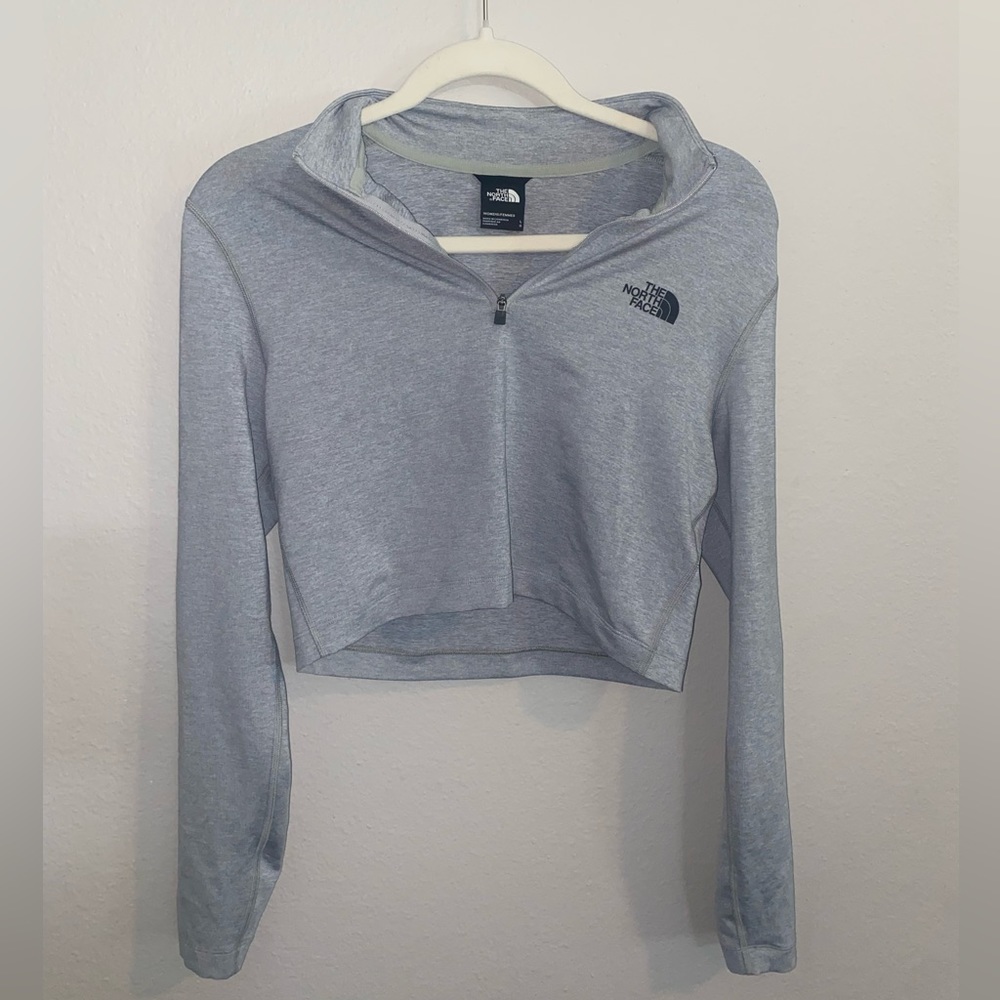 The North Face grey long sleeve collared top NWOT